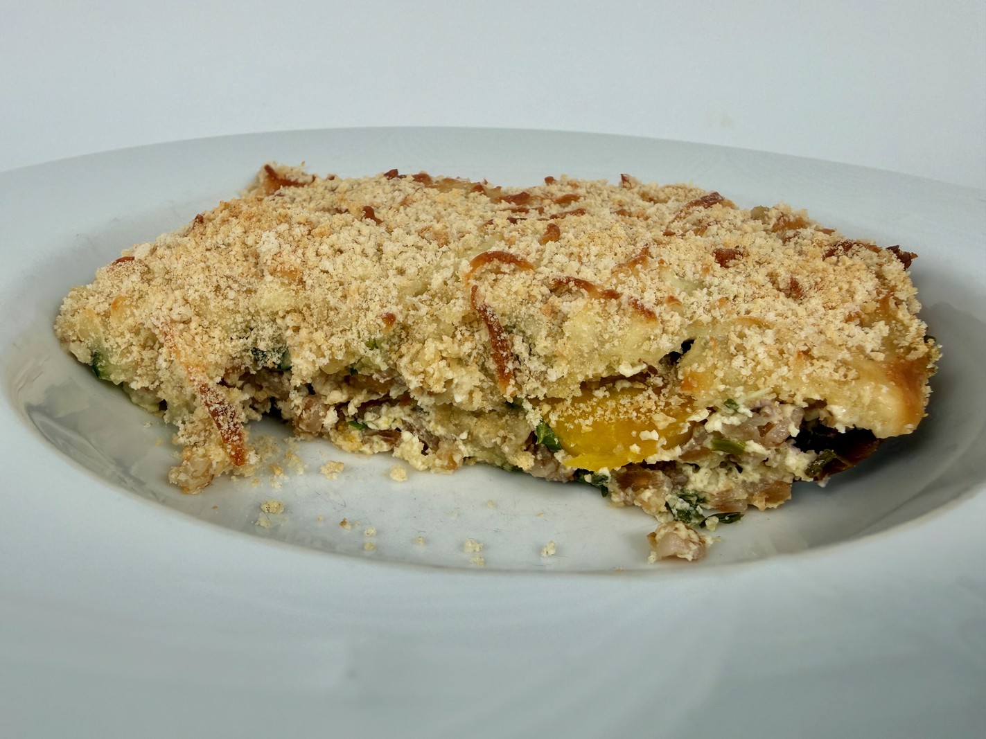 Baked Farro & Zucchini Gratin with Fresh Mozzarella