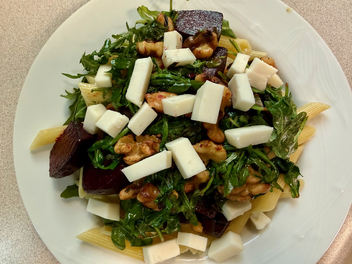 Pasta with Beets and Cheese