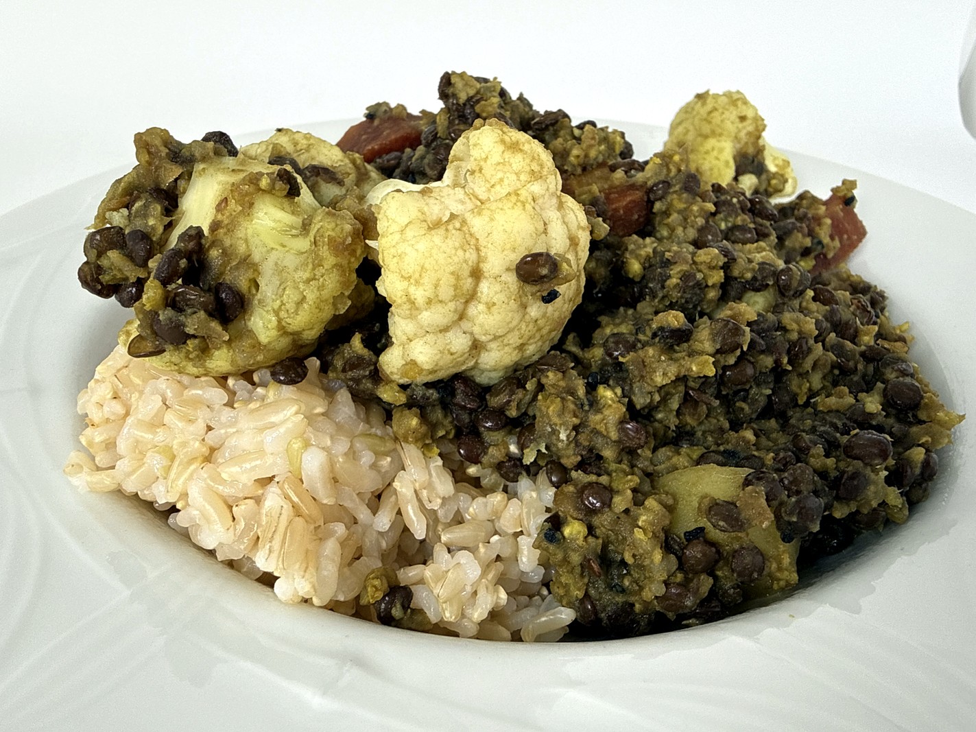 Spiced Millet and Mung Dal with Cauliflower and Carrots