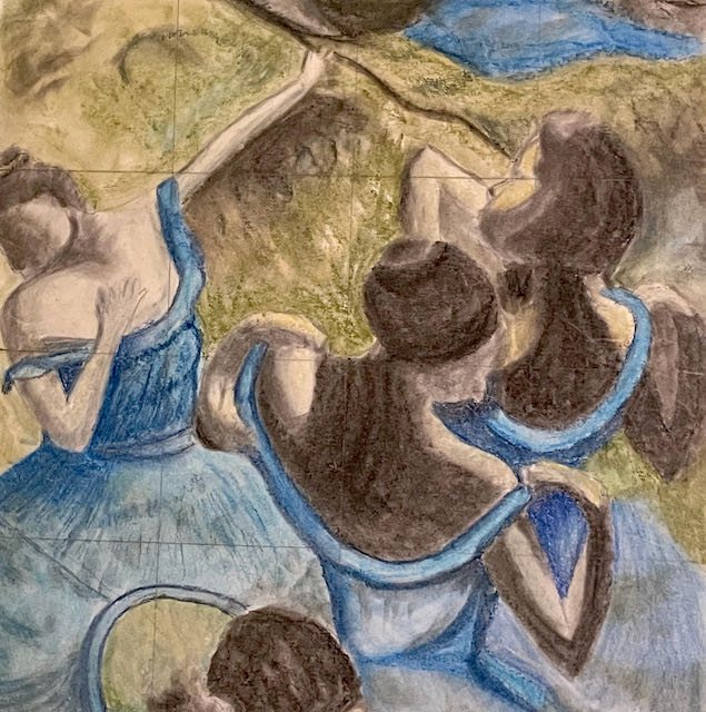 Repro Degas ballet dancers in blue